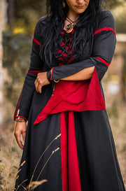 Vestido medieval mujer Negro-Rojo