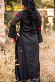 Vestido medieval mujer Negro-Rojo