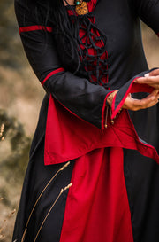 Vestido medieval mujer Negro-Rojo
