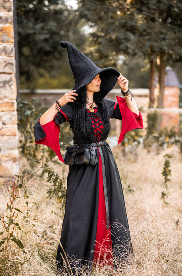 Vestido medieval mujer Negro-Rojo