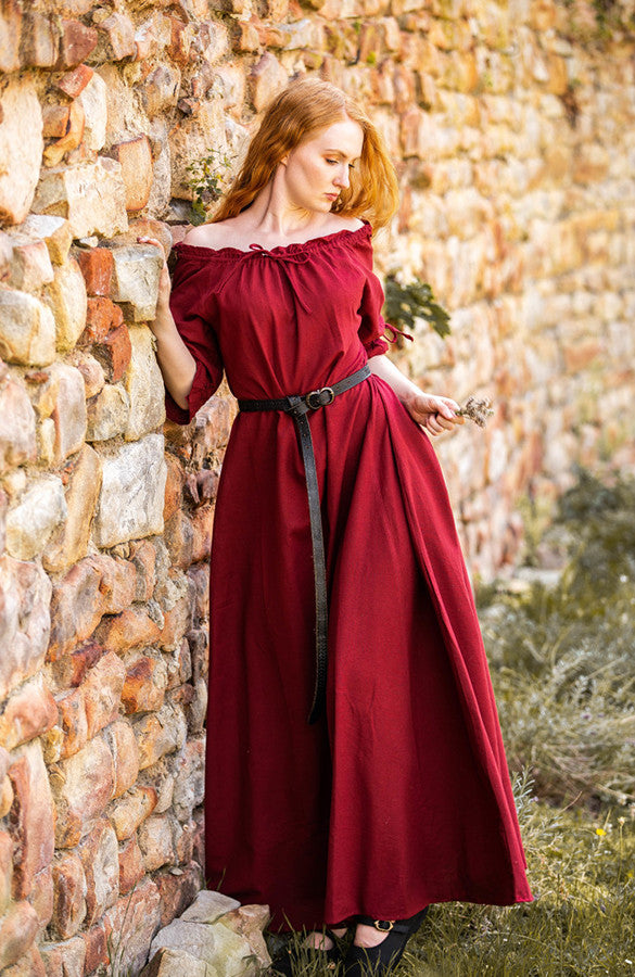 Vestido medieval Karen, rojo