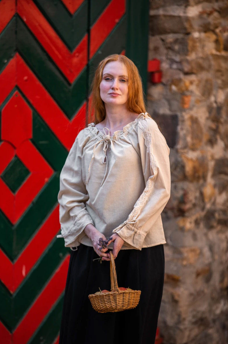 Blusa medieval mujer Bettina, cáñamo