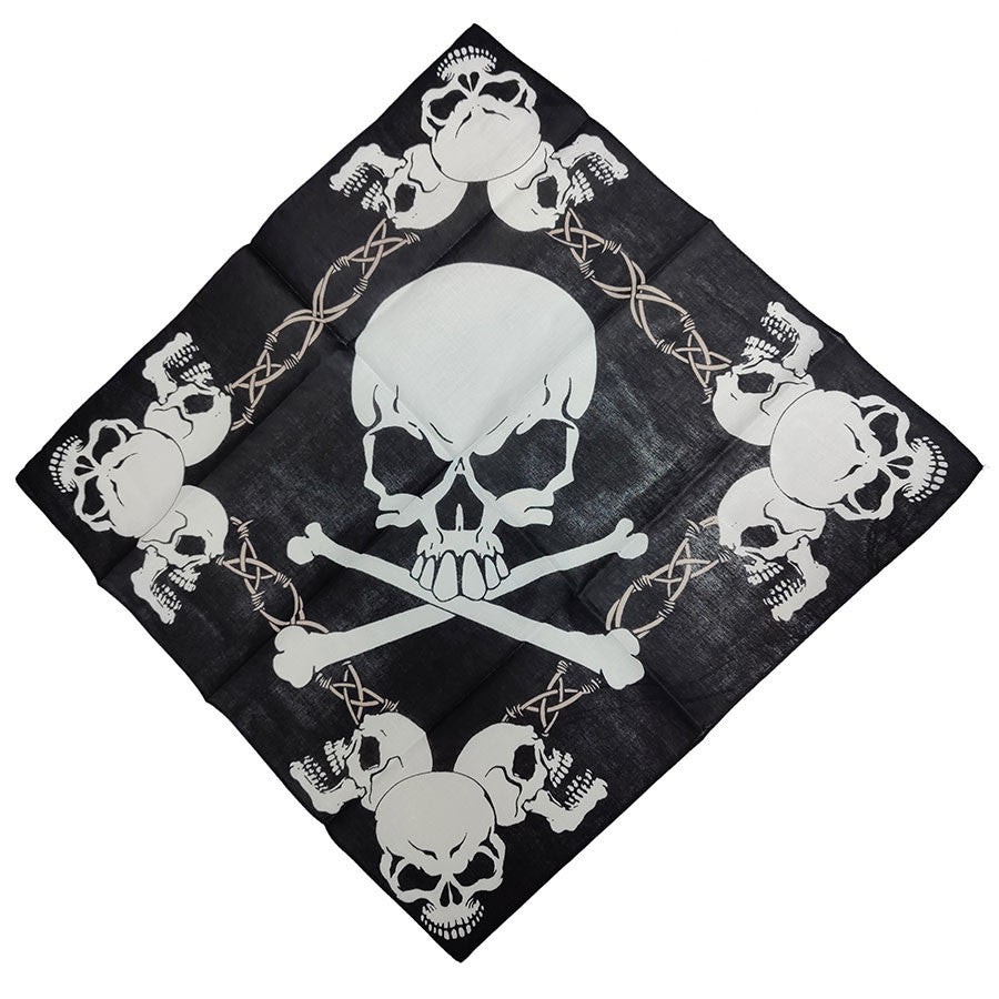 Bandana negra de pirata calaveras