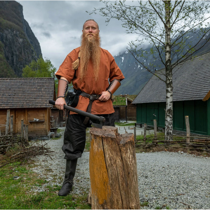 Túnica vikinga manga corta Olaf, roja