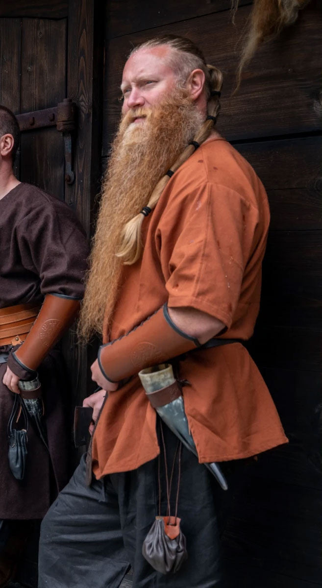 Túnica vikinga manga corta Olaf, roja