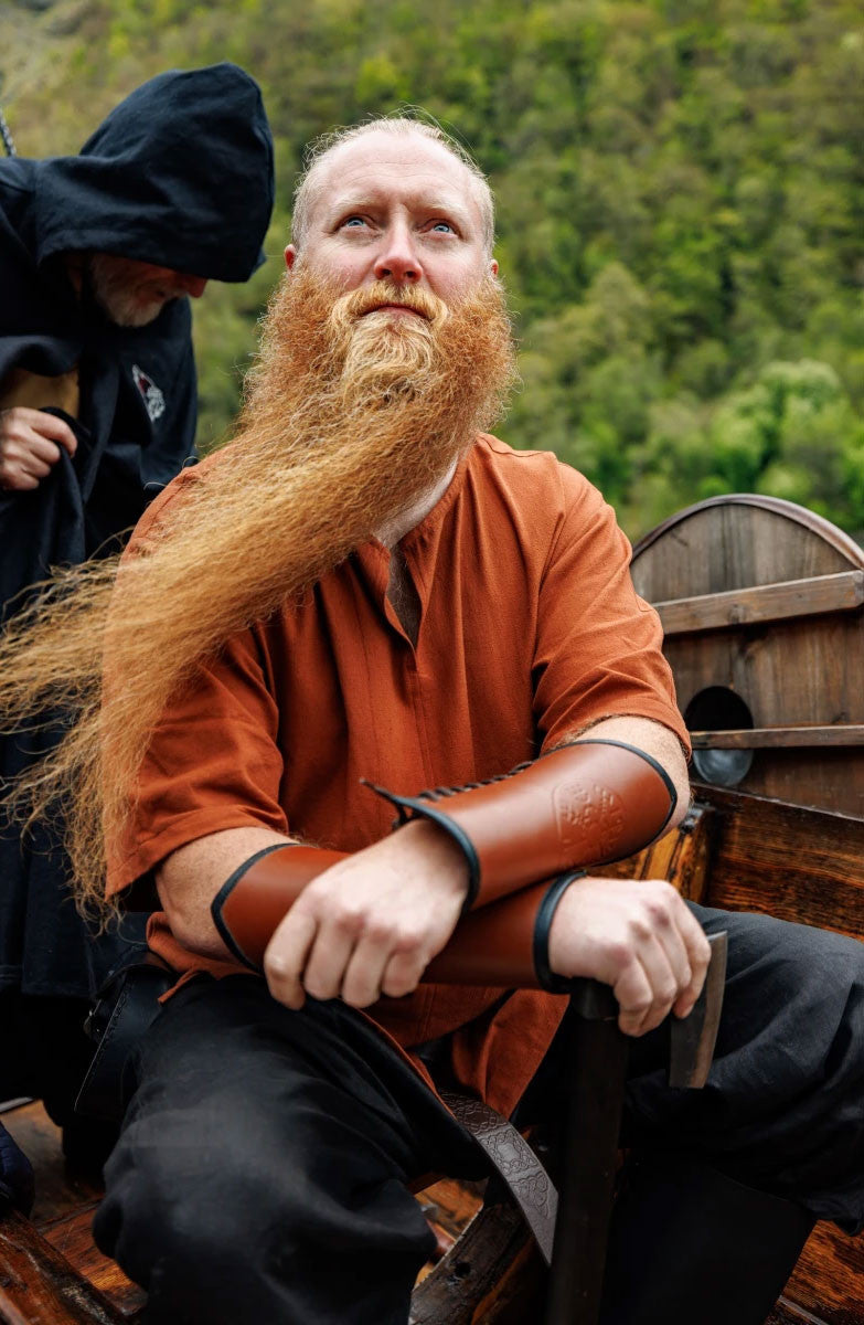 Túnica vikinga manga corta Olaf, roja