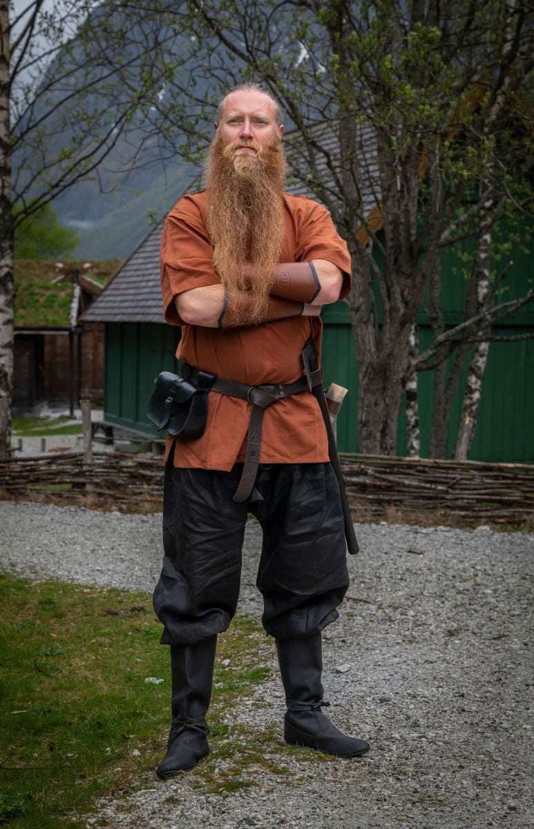 Pantalones vikingos lino Wodan, negro