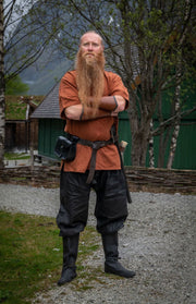 Pantalones vikingos lino Wodan, negro
