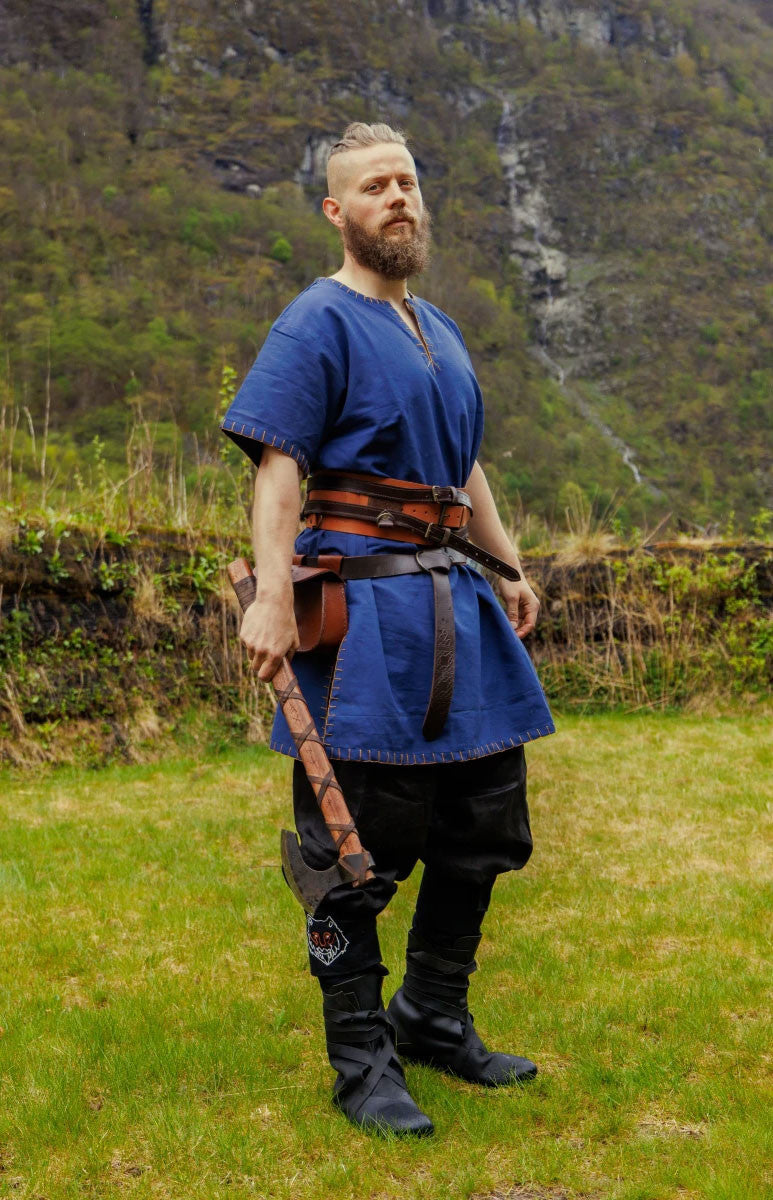 Pantalones vikingos lino Wodan, negro