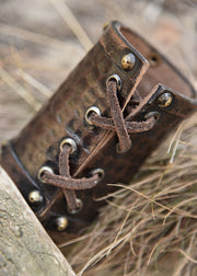 Pulsera celta Jabalí salvaje, cuero marrón