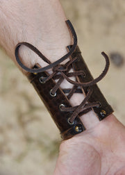 Pulsera celta Jabalí salvaje, cuero marrón
