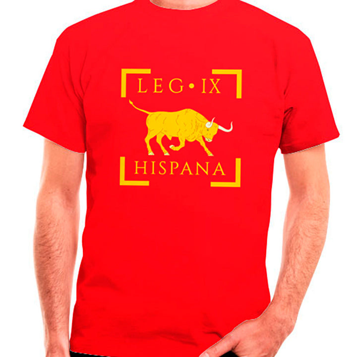 Camiseta Legio IX Hispana Romana en rojo, manga corta