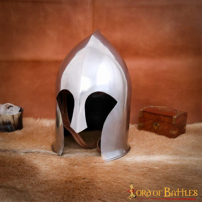 Barbuta Guerrero Medieval con forro de cuero