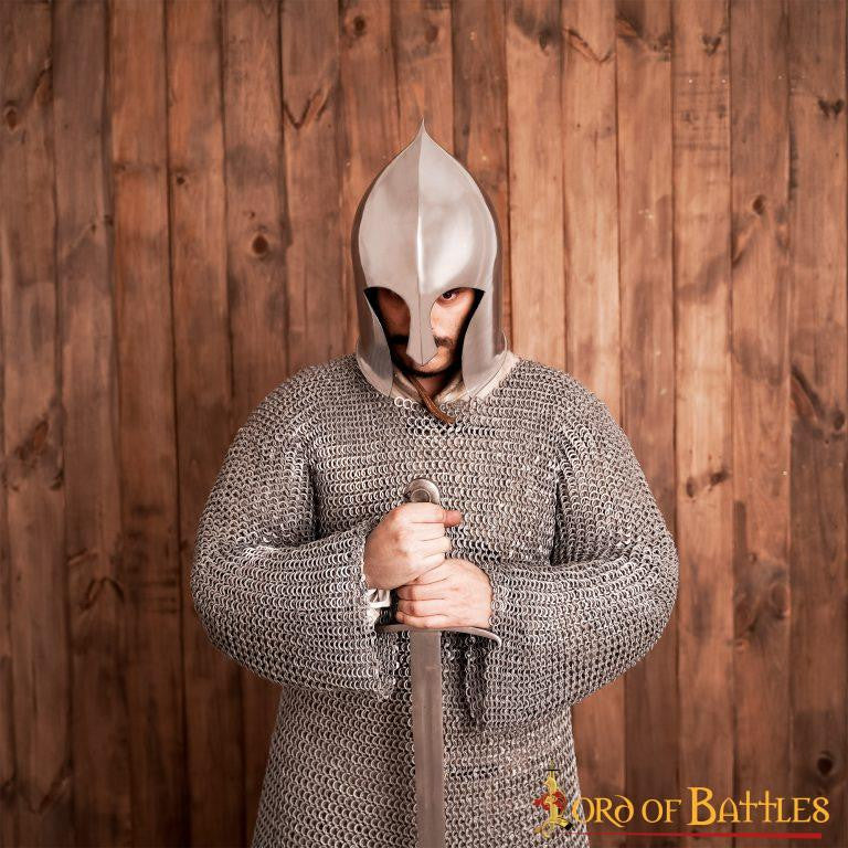 Barbuta Guerrero Medieval con forro de cuero