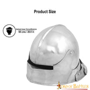 Casco medieval Sallet Alemán, con forro acolchado