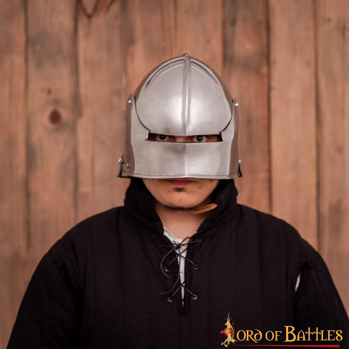 Casco medieval Sallet Alemán, con forro acolchado