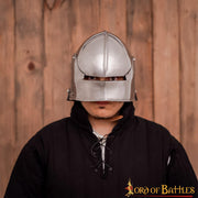 Casco medieval Sallet Alemán, con forro acolchado