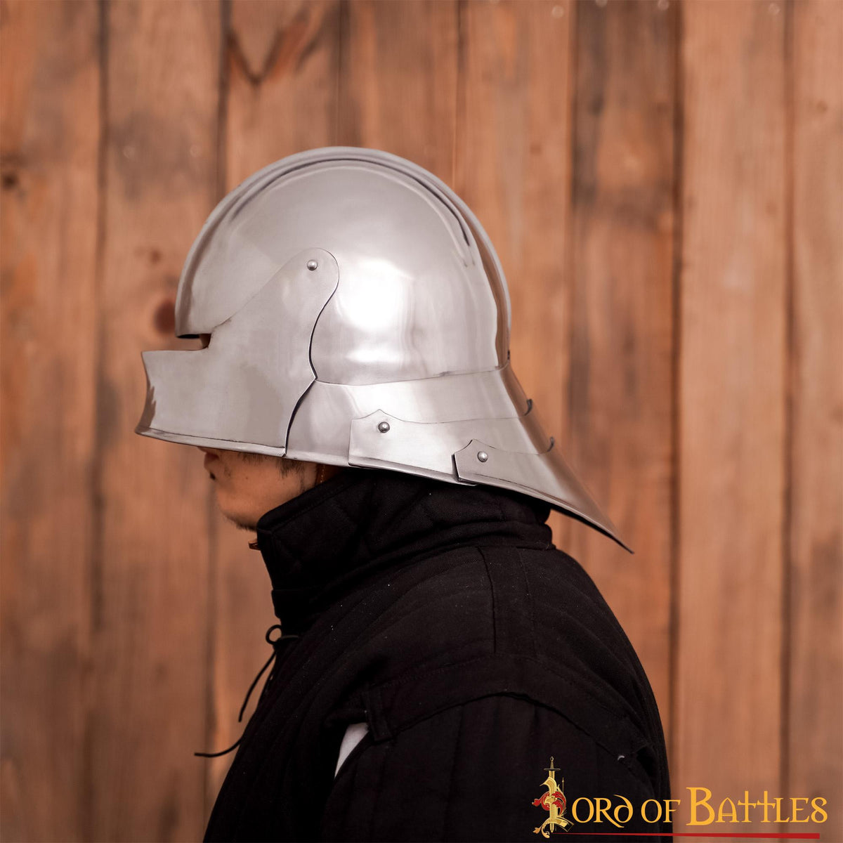 Casco medieval Sallet Alemán, con forro acolchado