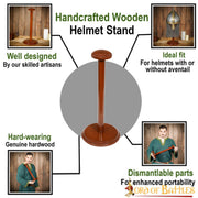 Stand de madera para cascos, altura 45,7 cm.