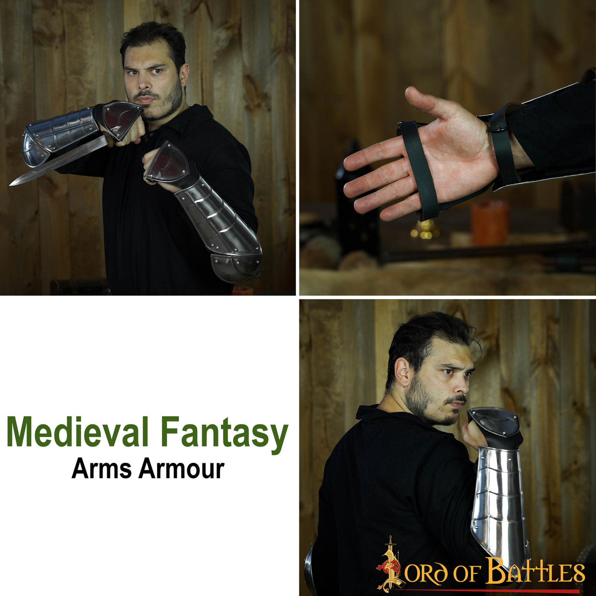 Brazaletes medievales Fantasía, con protección de codo