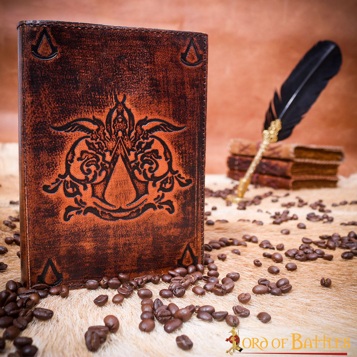 Diario de notas de Assassin Creed en cuero