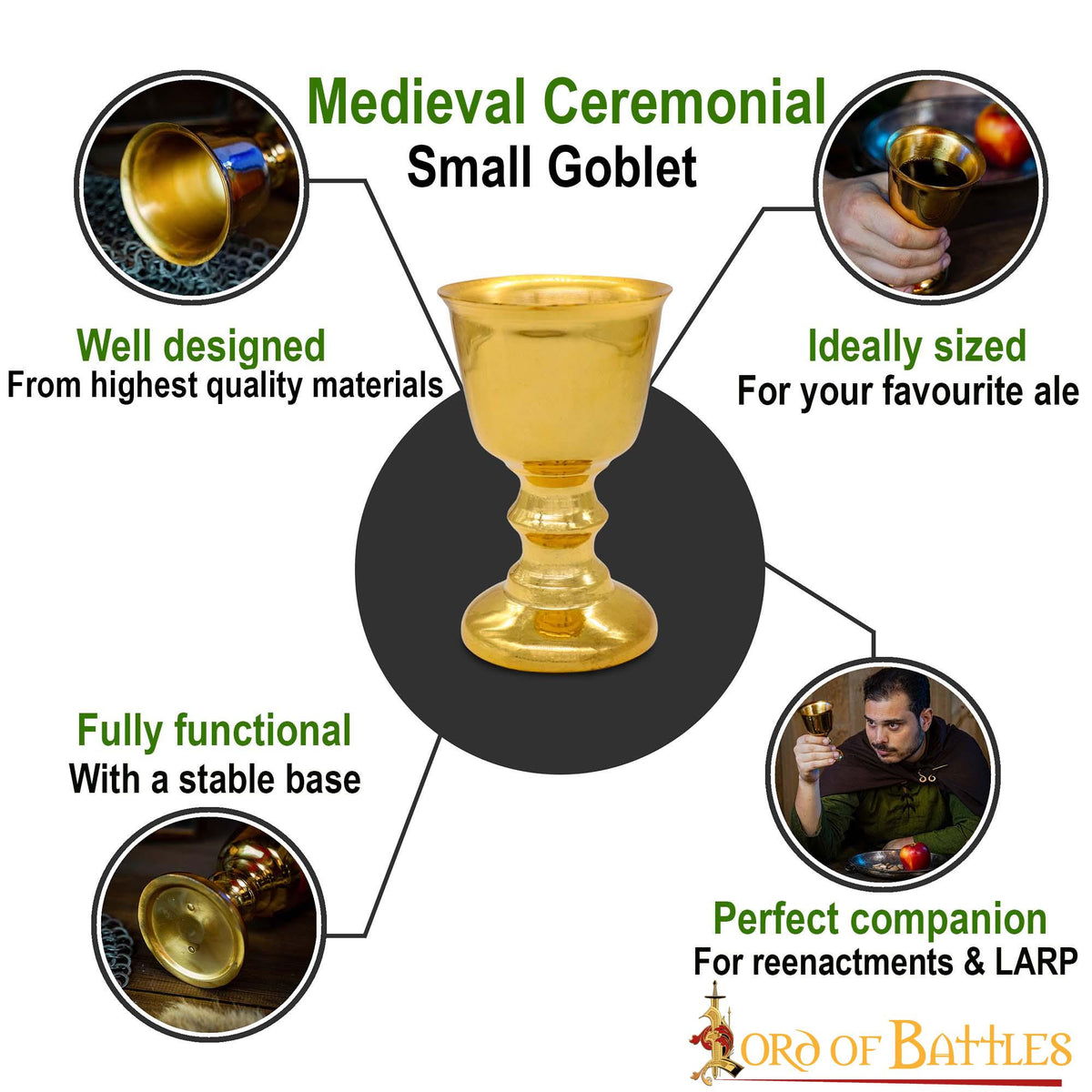 Cáliz ceremonial medieval plateado (150-200 ml.)
