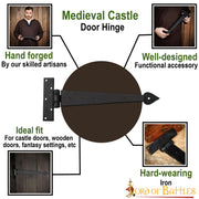 Bisagra de puerta medieval forjada en hierro