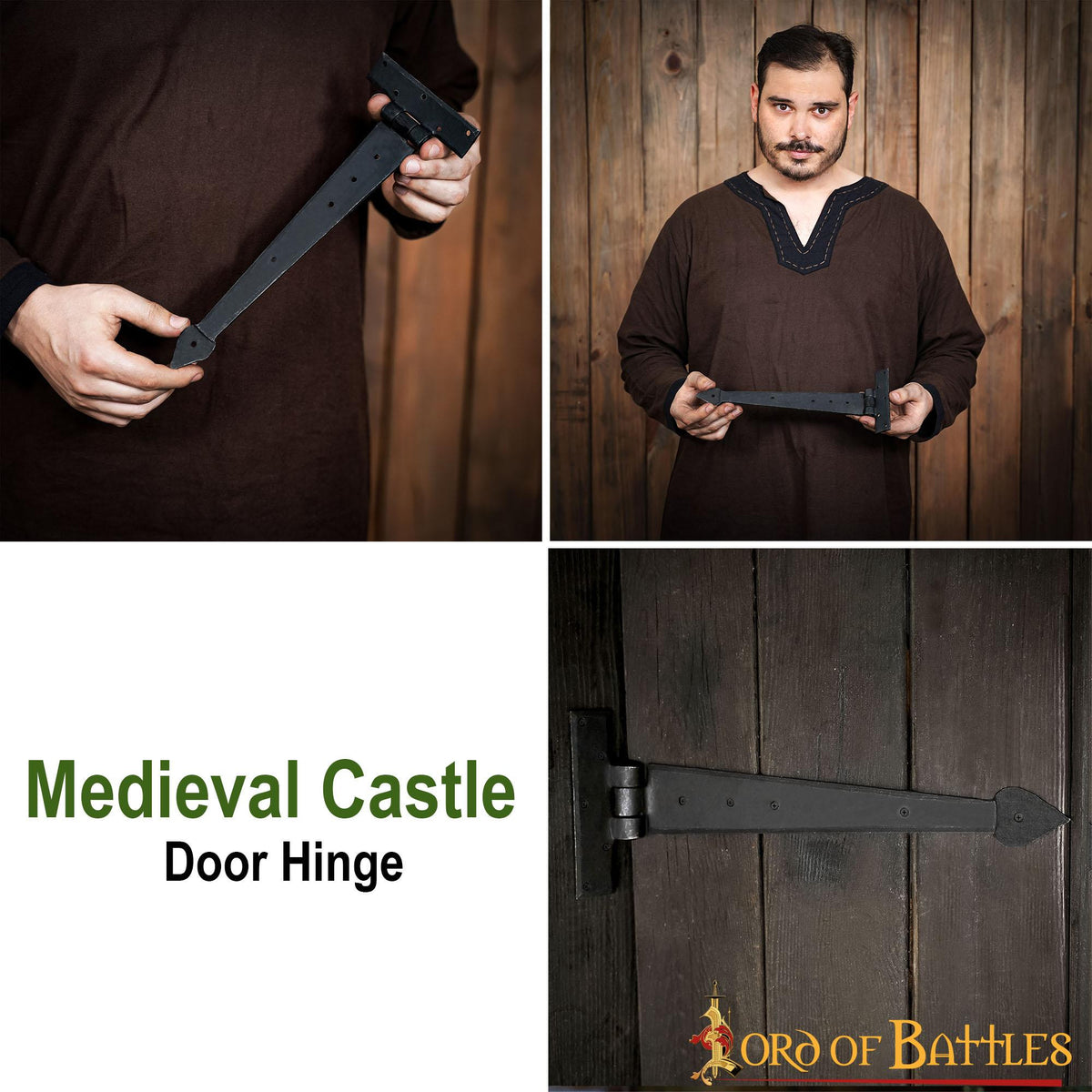 Bisagra de puerta medieval forjada en hierro