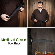 Bisagra de puerta medieval forjada en hierro