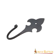 Colgador medieval flor de lis en forja para pared