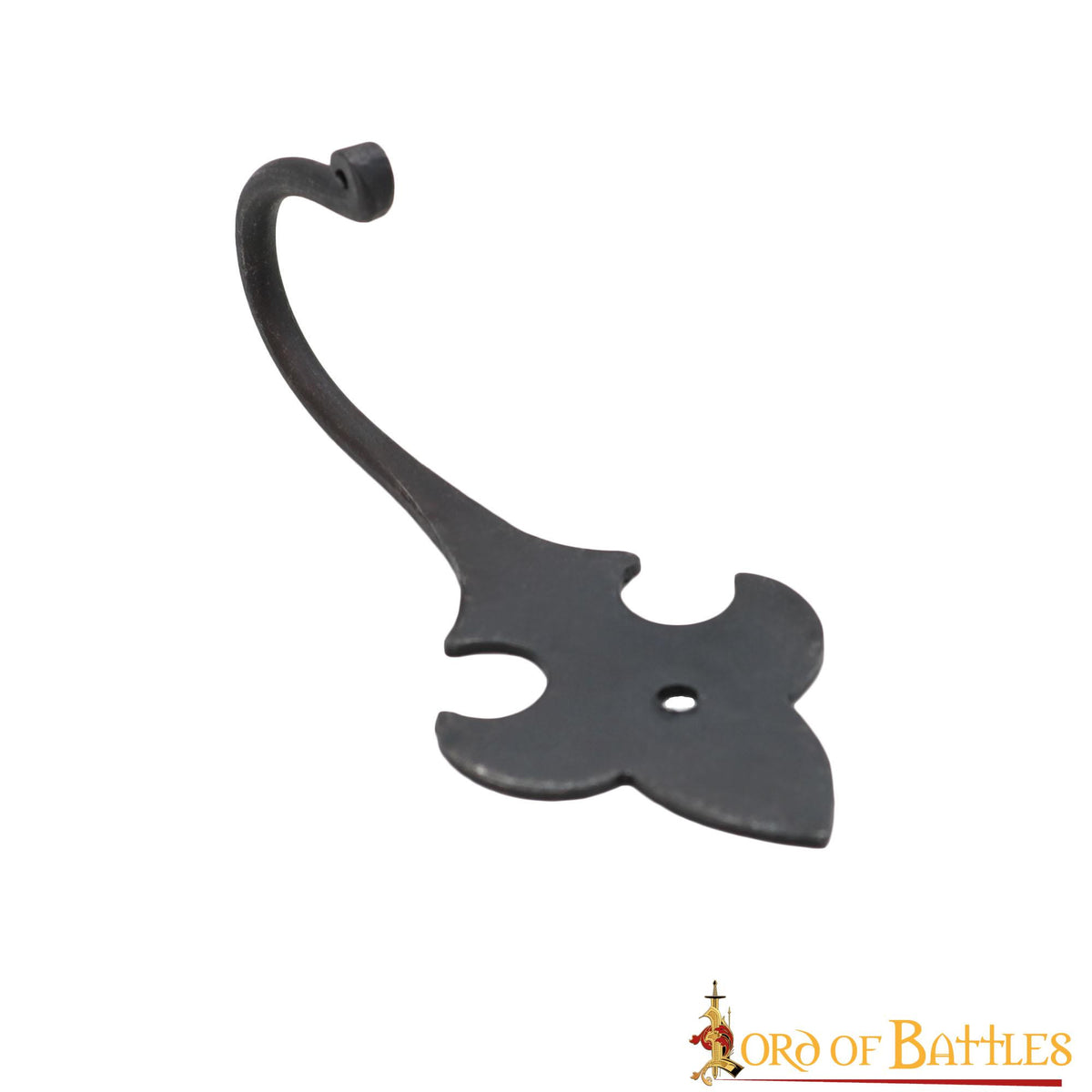 Colgador medieval flor de lis en forja para pared