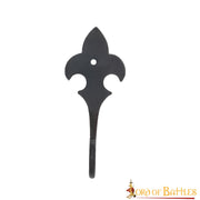 Colgador medieval flor de lis en forja para pared