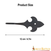 Colgador medieval flor de lis en forja para pared