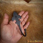 Colgador medieval flor de lis en forja para pared