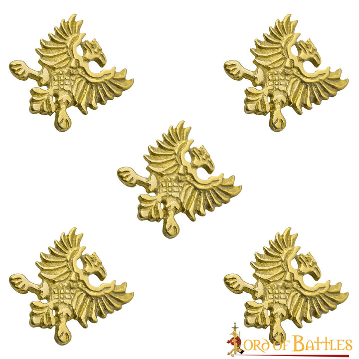 Set 5 tachuelas para cinturón Águila Heráldica (2,5x2,4 cm.)