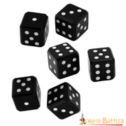 Pack 6 dados de cuerno con pepitas incrustadas