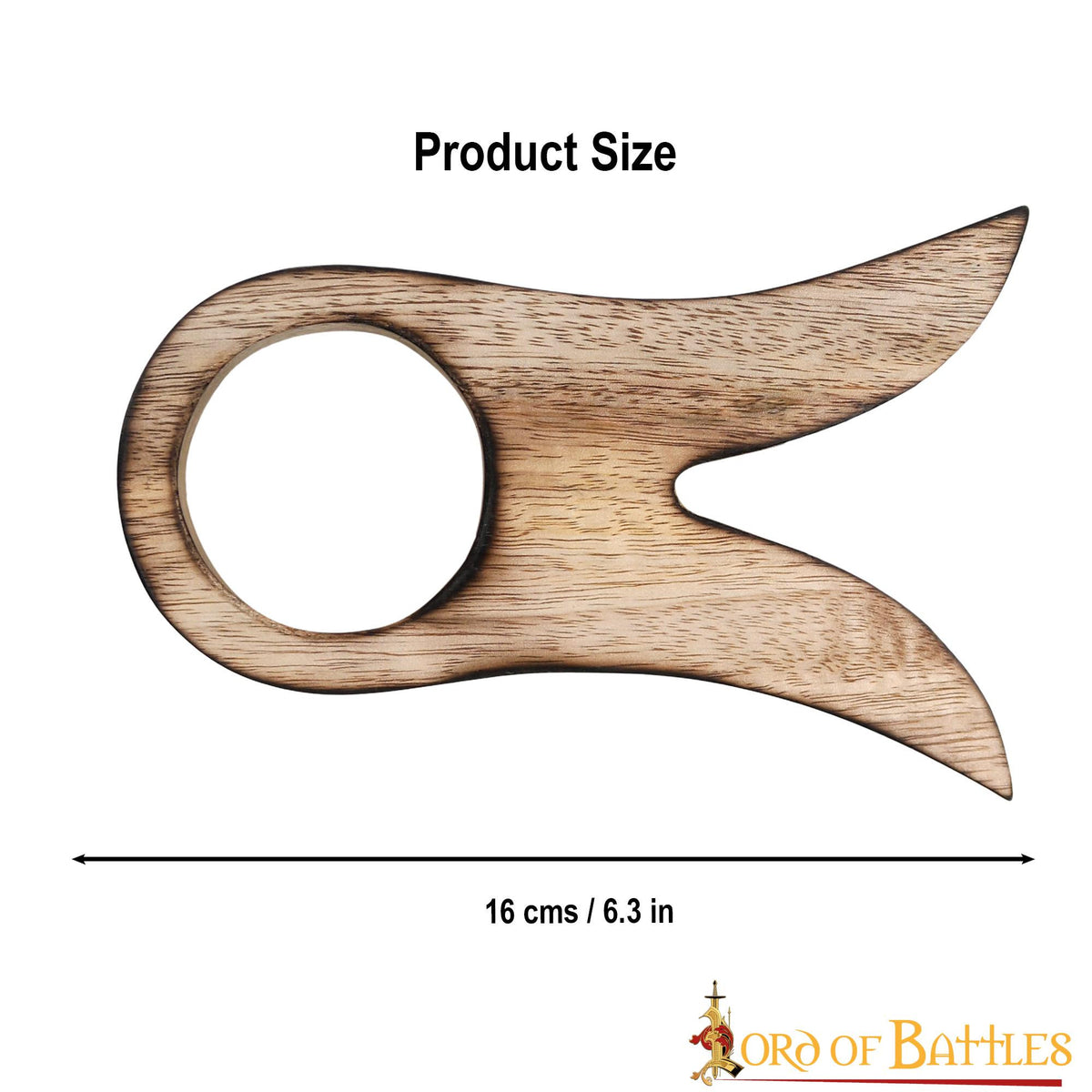 Soporte de madera para cuerno, 16 cm.