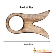 Soporte de madera para cuerno, 16 cm.