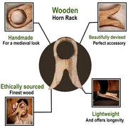 Soporte de madera para cuerno, 16 cm.