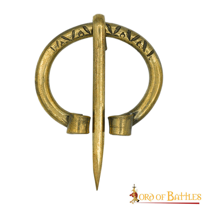 Broche vikingo de latón, 3,5 cm.