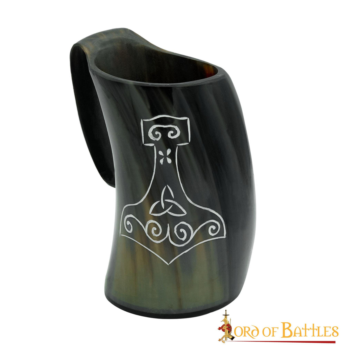 Jarra de cerveza Vikinga hecha a mano Mjolnir