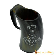 Jarra de cerveza Vikinga hecha a mano Mjolnir