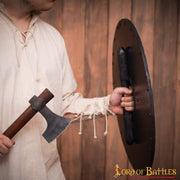 Escudo vikingo de combate de madera roja