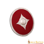 Escudo vikingo de combate de madera roja