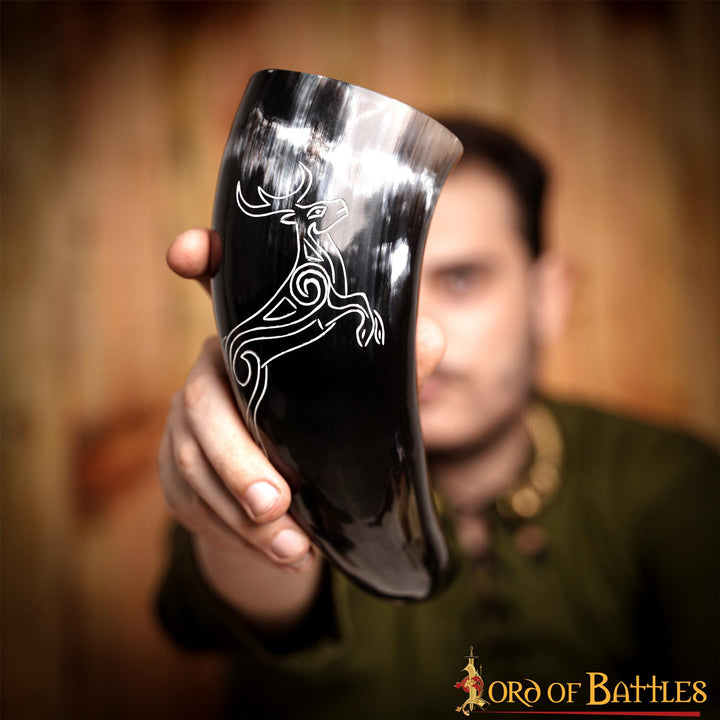 Cuerno vikingo corzos en cuerno de buey (400-500 ml.)