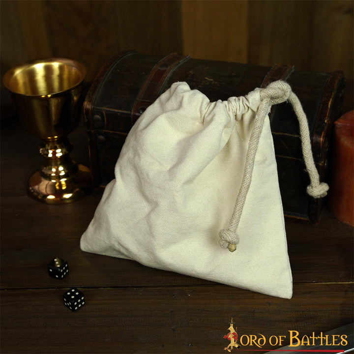Bolsa medieval en lona de algodón, color crudo