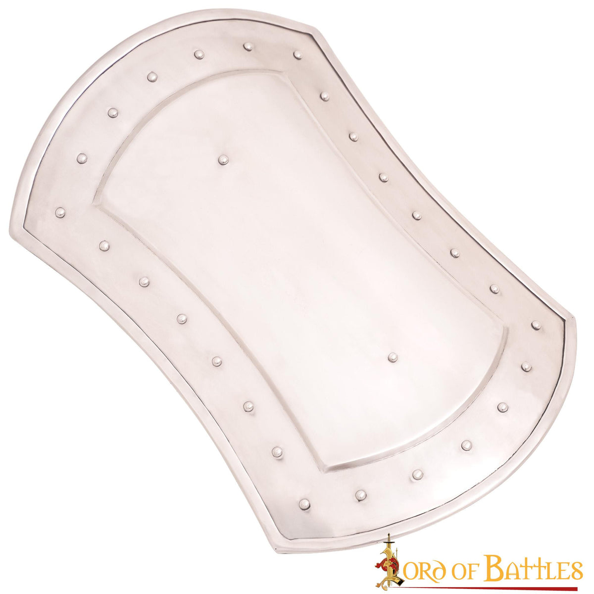 Broquel medieval rectangular en acero (41x28,5 cm.)