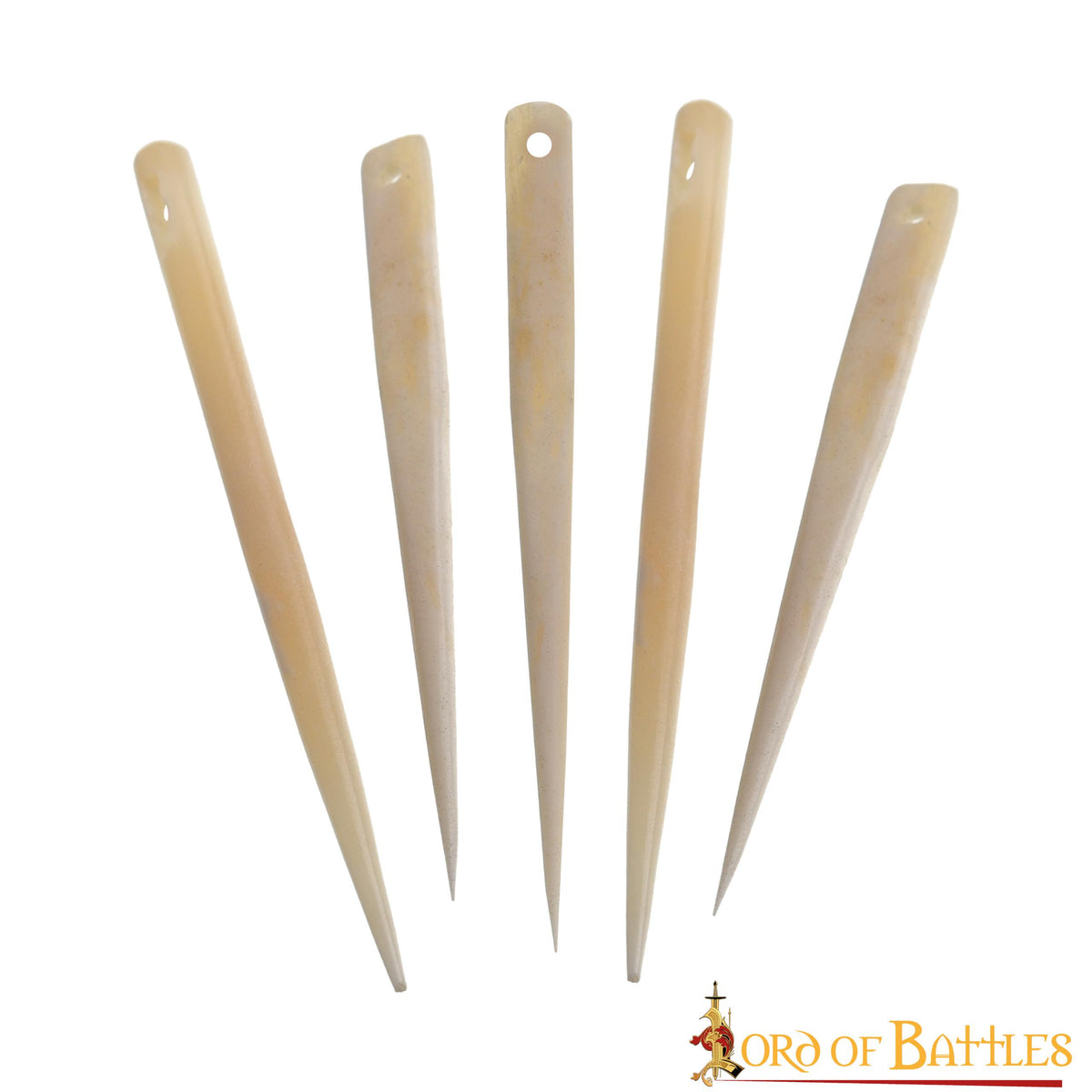 Set 5 agujas vikingas en hueso (7 cm.)