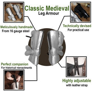 Armadura medieval clásica para piernas