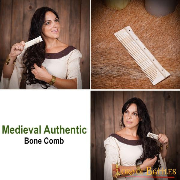 Peine medieval hecho de hueso auténtico